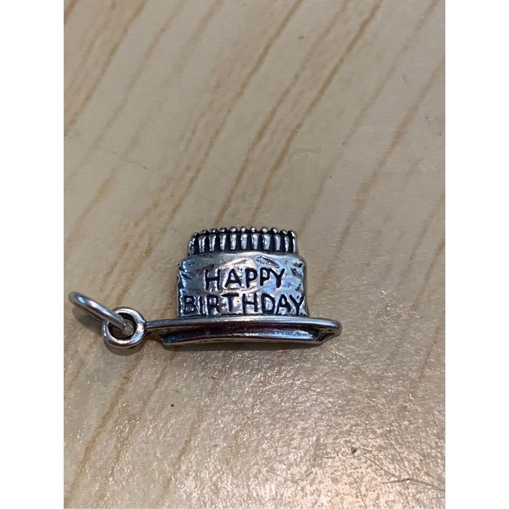 Birthday Cake Sterling Silver Jewelry Charm